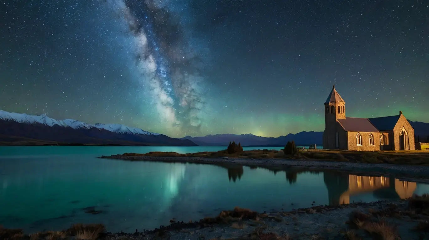 Milky Way Church Wall Art - Night Sky Landscape Print My Store