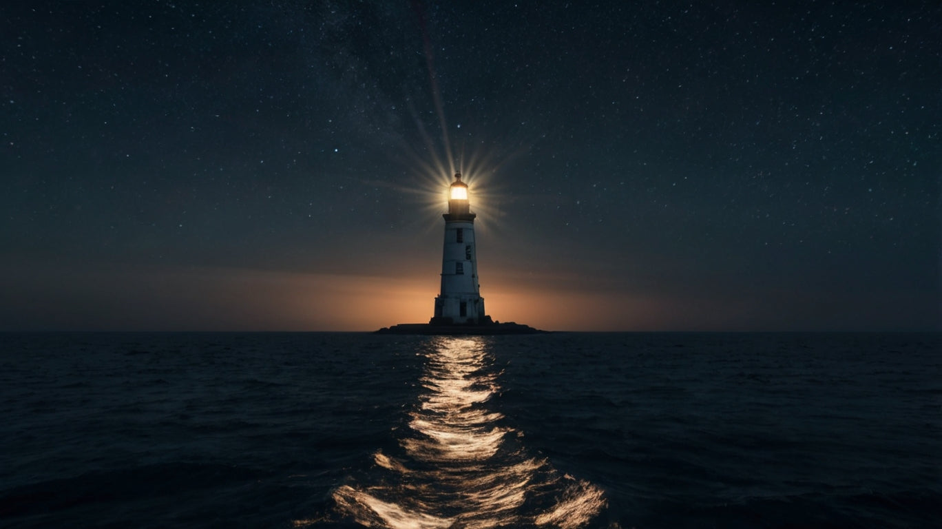 Isolated Lighthouse at Dusk
