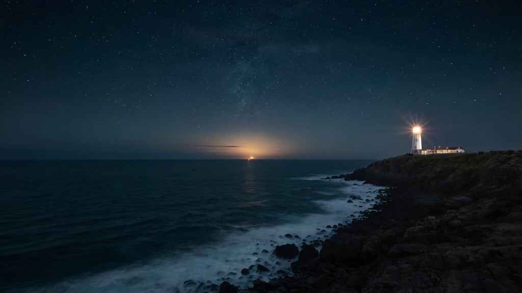 Isolated Lighthouse at Dusk