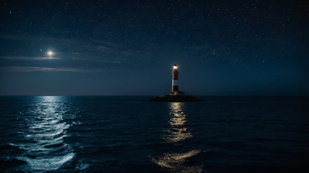 Isolated Lighthouse at Dusk