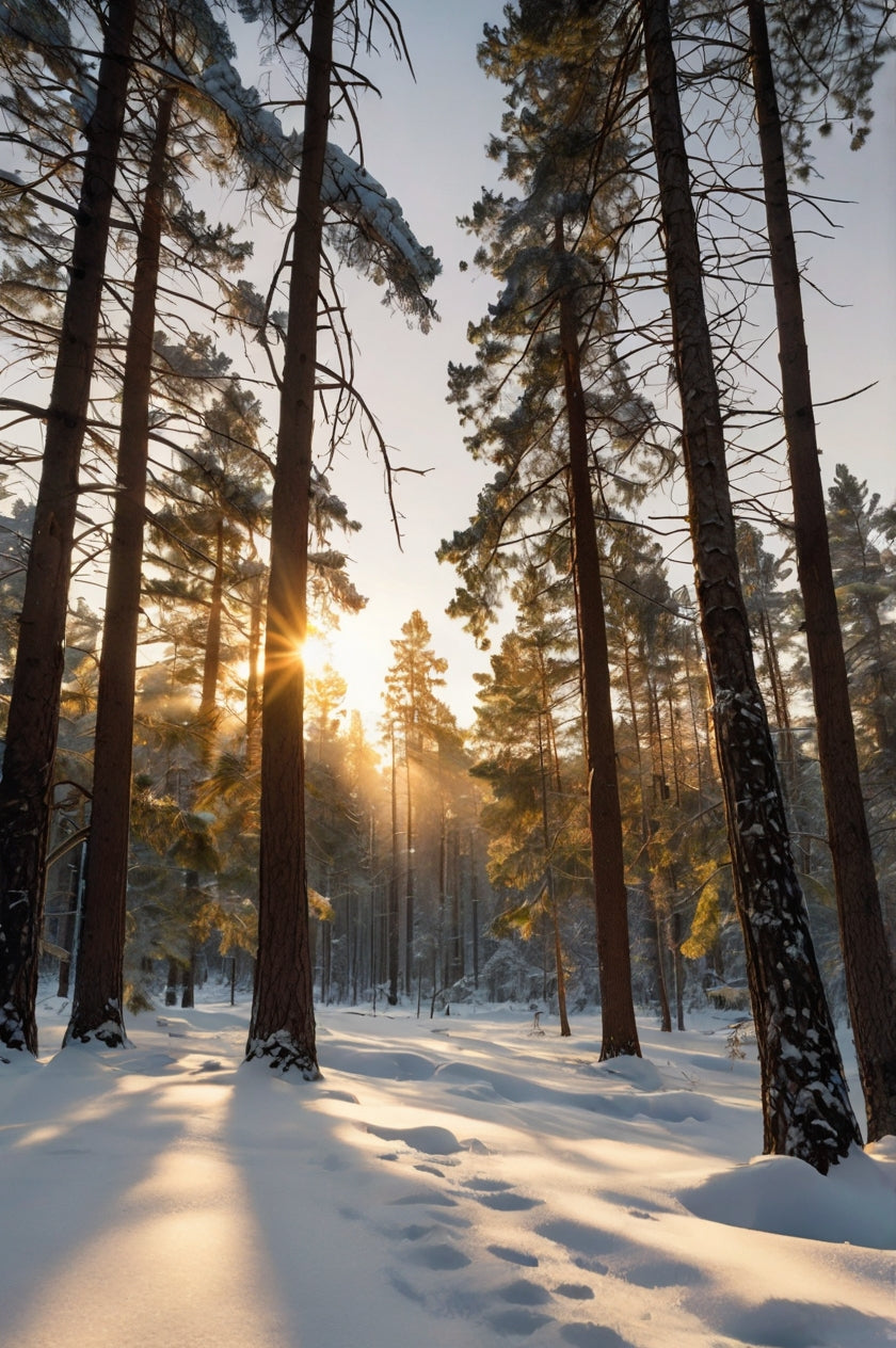 Winter Forest Sunrise Print My Store
