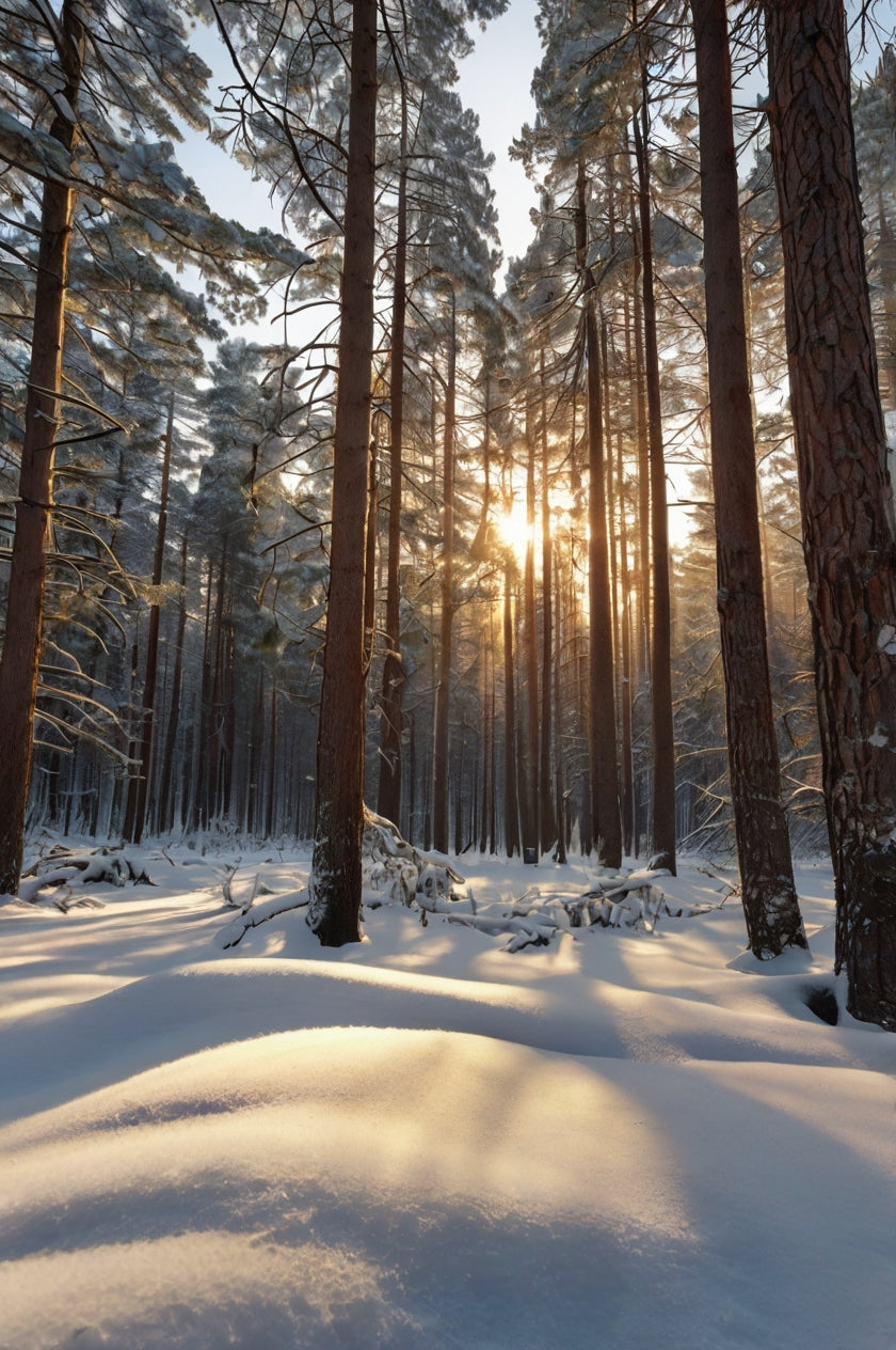 Winter Forest Sunrise Print My Store
