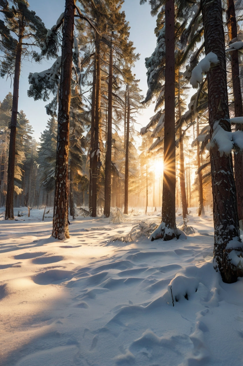 Winter Forest Sunrise Print My Store