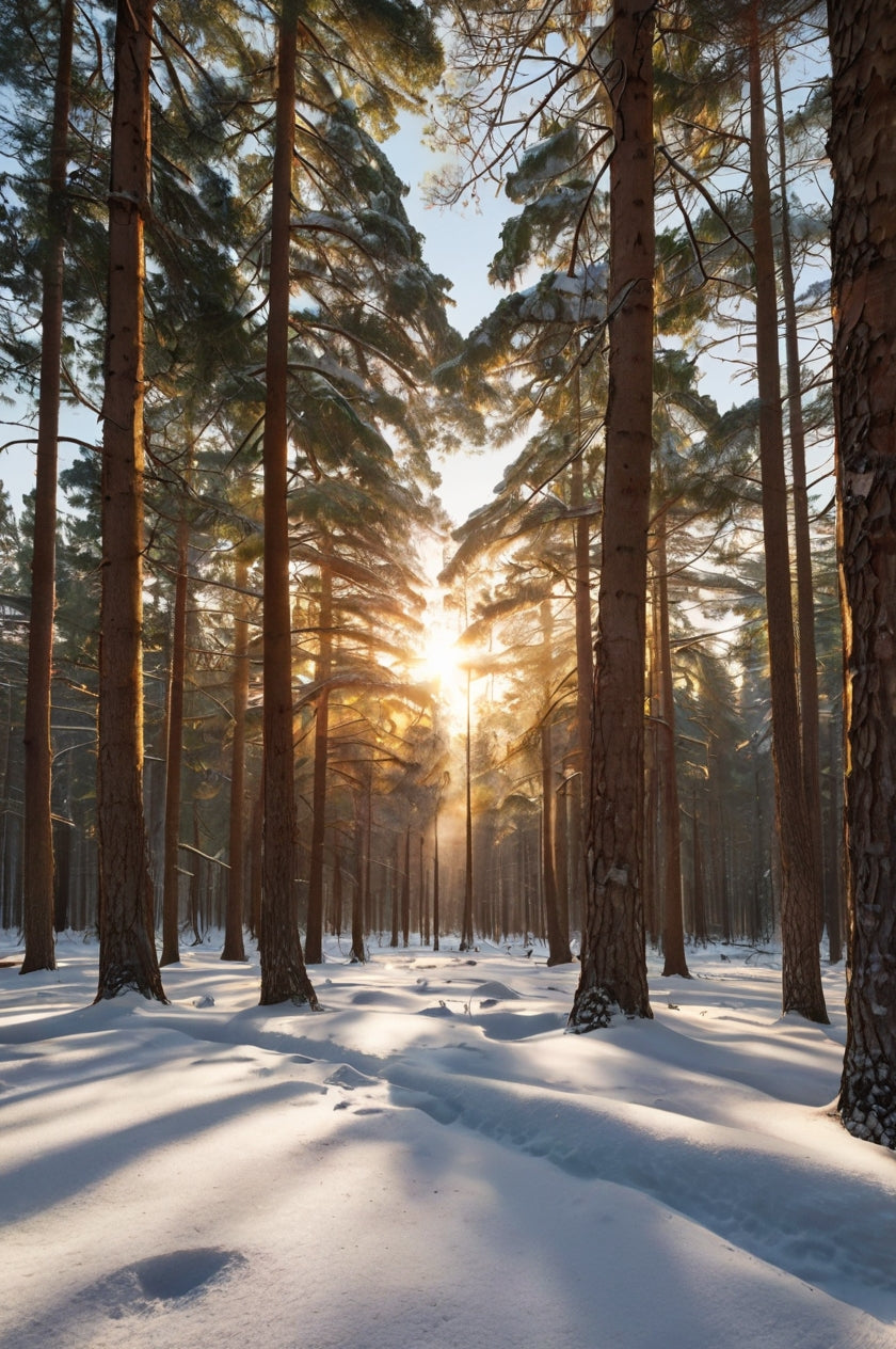 Winter Forest Sunrise Print My Store