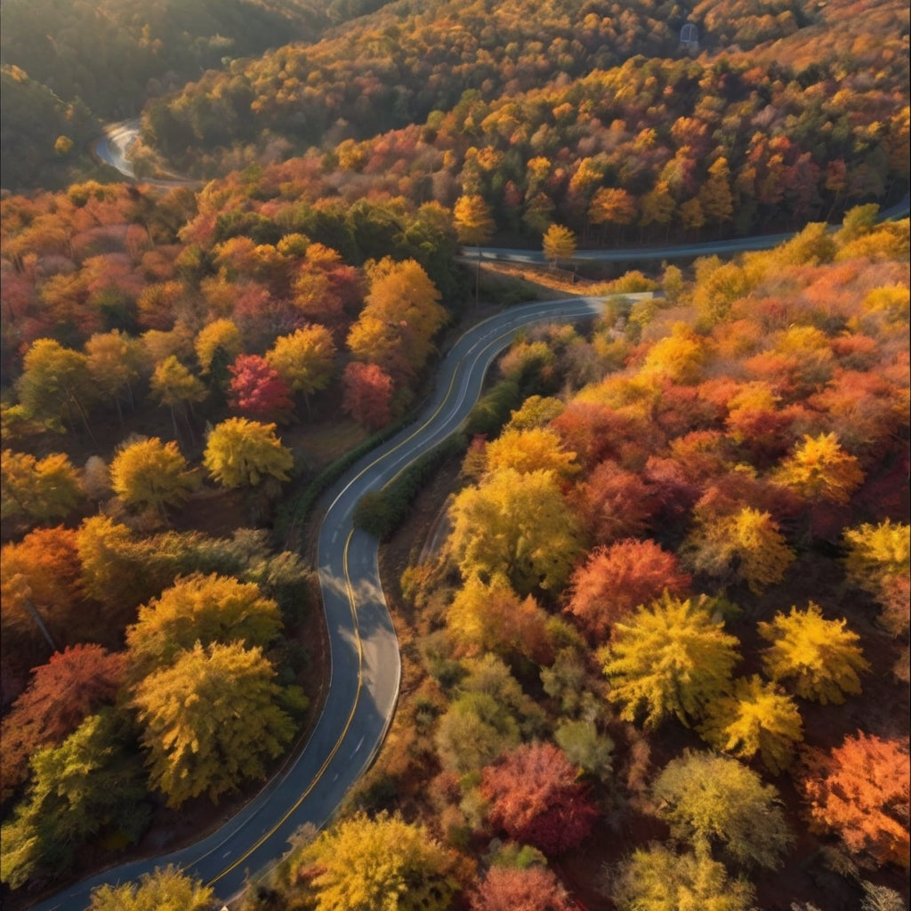 Scenic Autumn Mountain Road