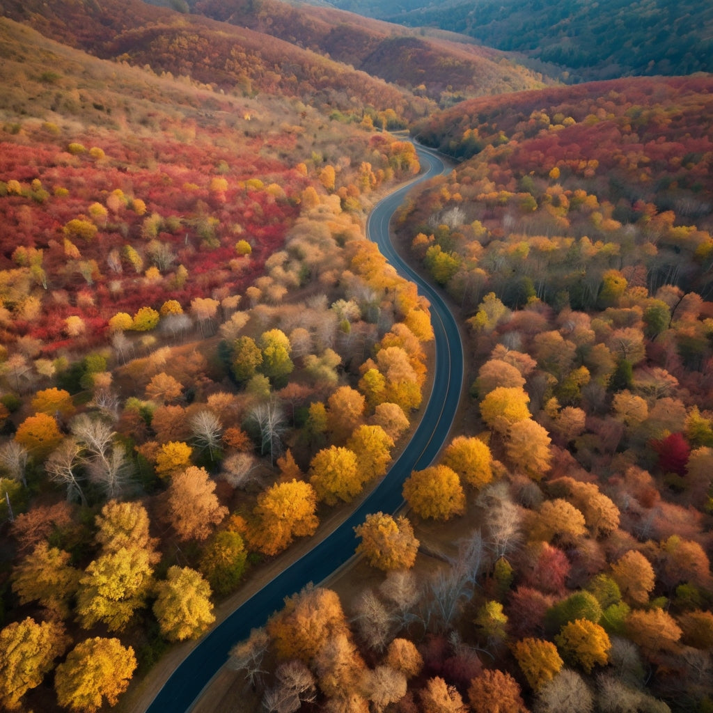 Scenic Autumn Mountain Road