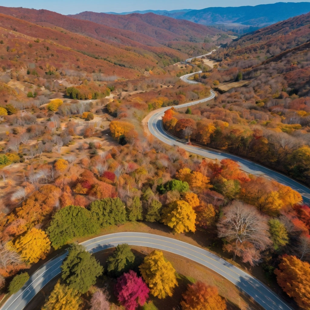 Scenic Autumn Mountain Road