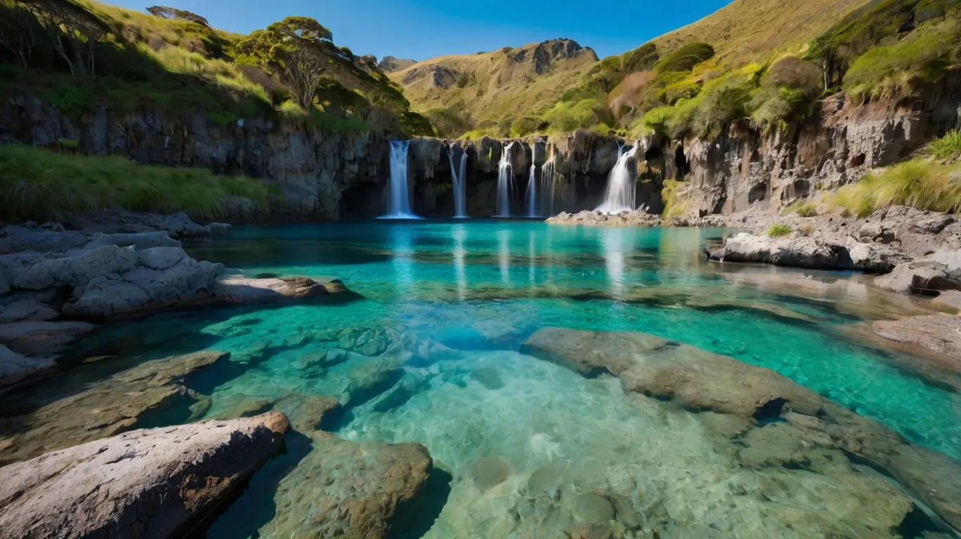 Multiple Waterfalls with Clear Pool My Store