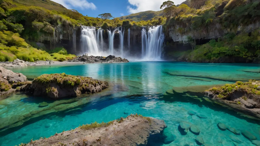 Multiple Waterfalls with Clear Pool My Store