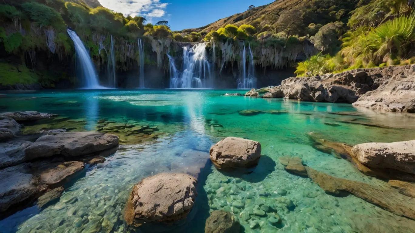 Multiple Waterfalls with Clear Pool My Store