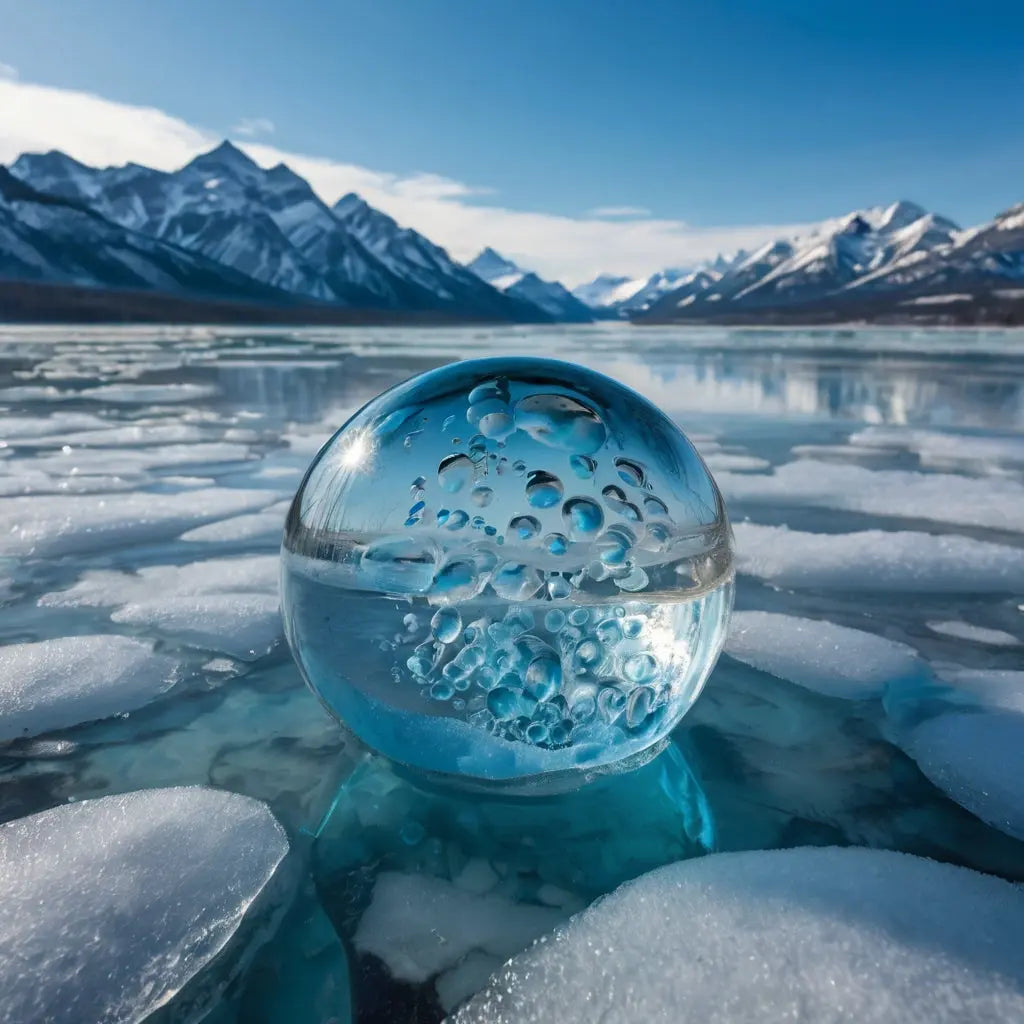 Frozen Bubble Lake Wall Art – Stunning Winter Ice Landscape Photography Print My Store