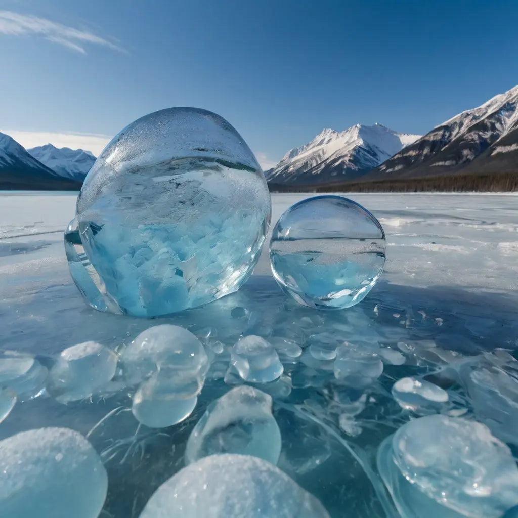 Frozen Bubble Lake Wall Art – Stunning Winter Ice Landscape Photography Print My Store