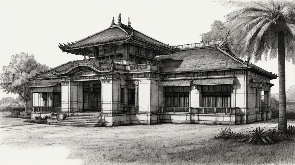 Colonial-era tropical house elevations