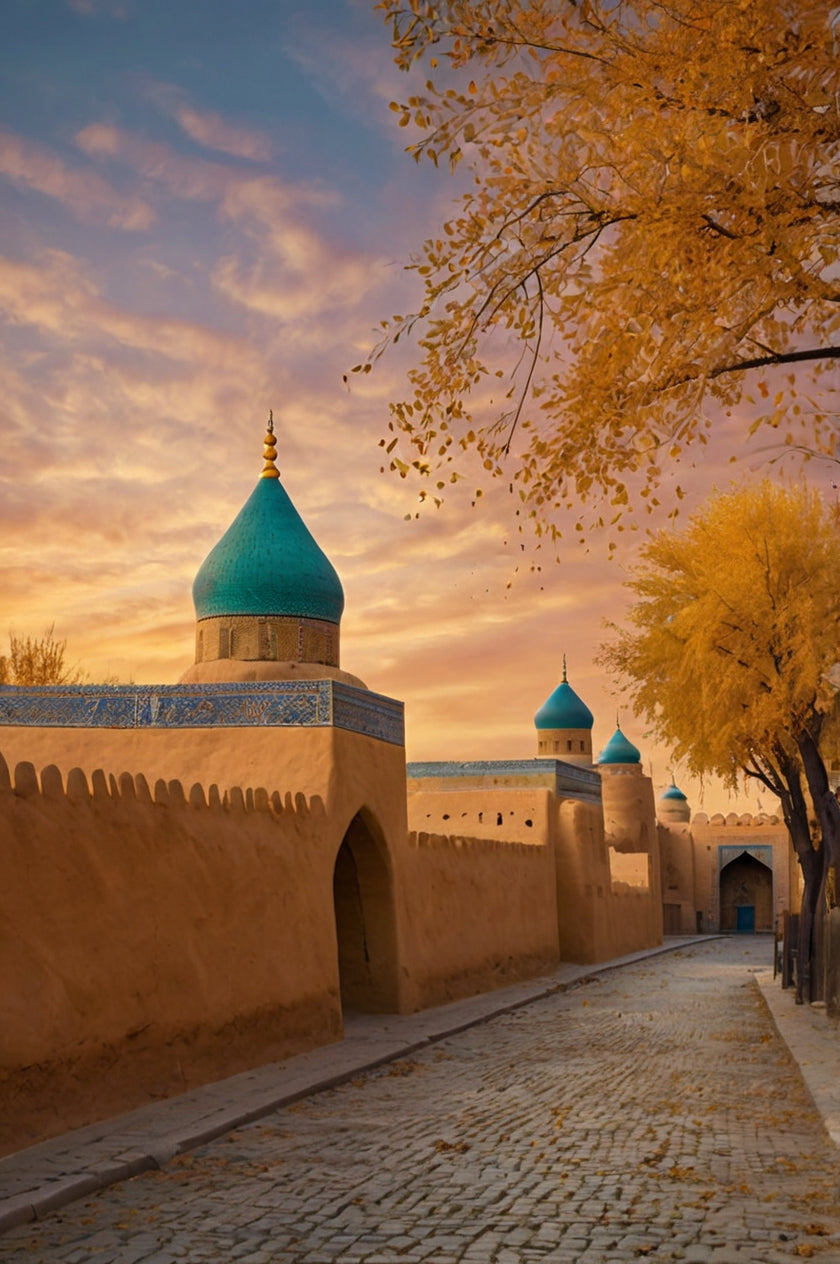 Autumn leaves falling from tress