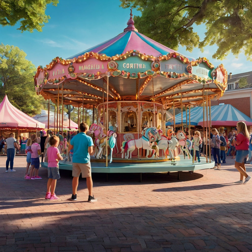 Colorful Carousel at a Fair