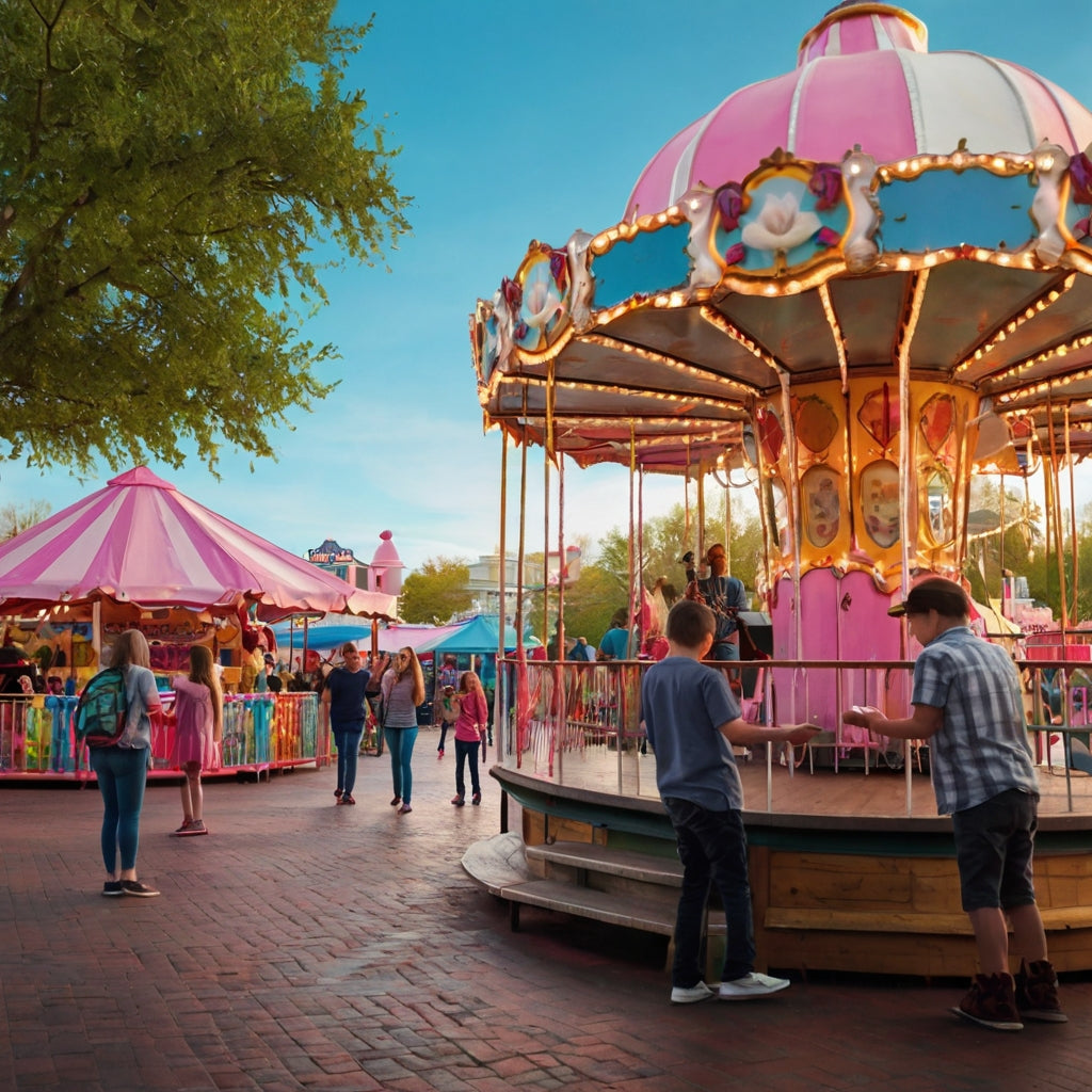 Colorful Carousel at a Fair