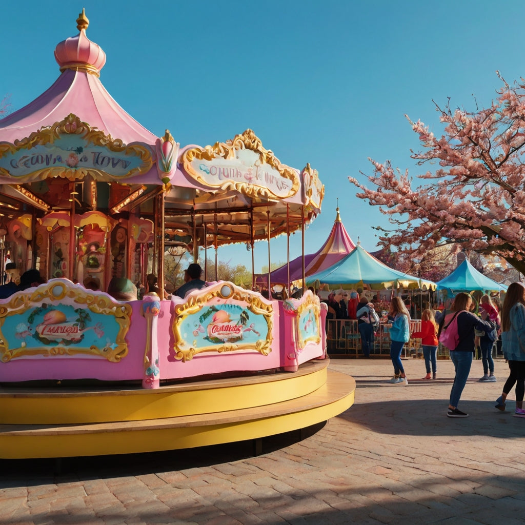 Colorful Carousel at a Fair