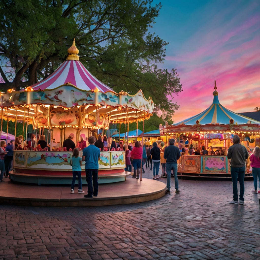 Colorful Carousel at a Fair