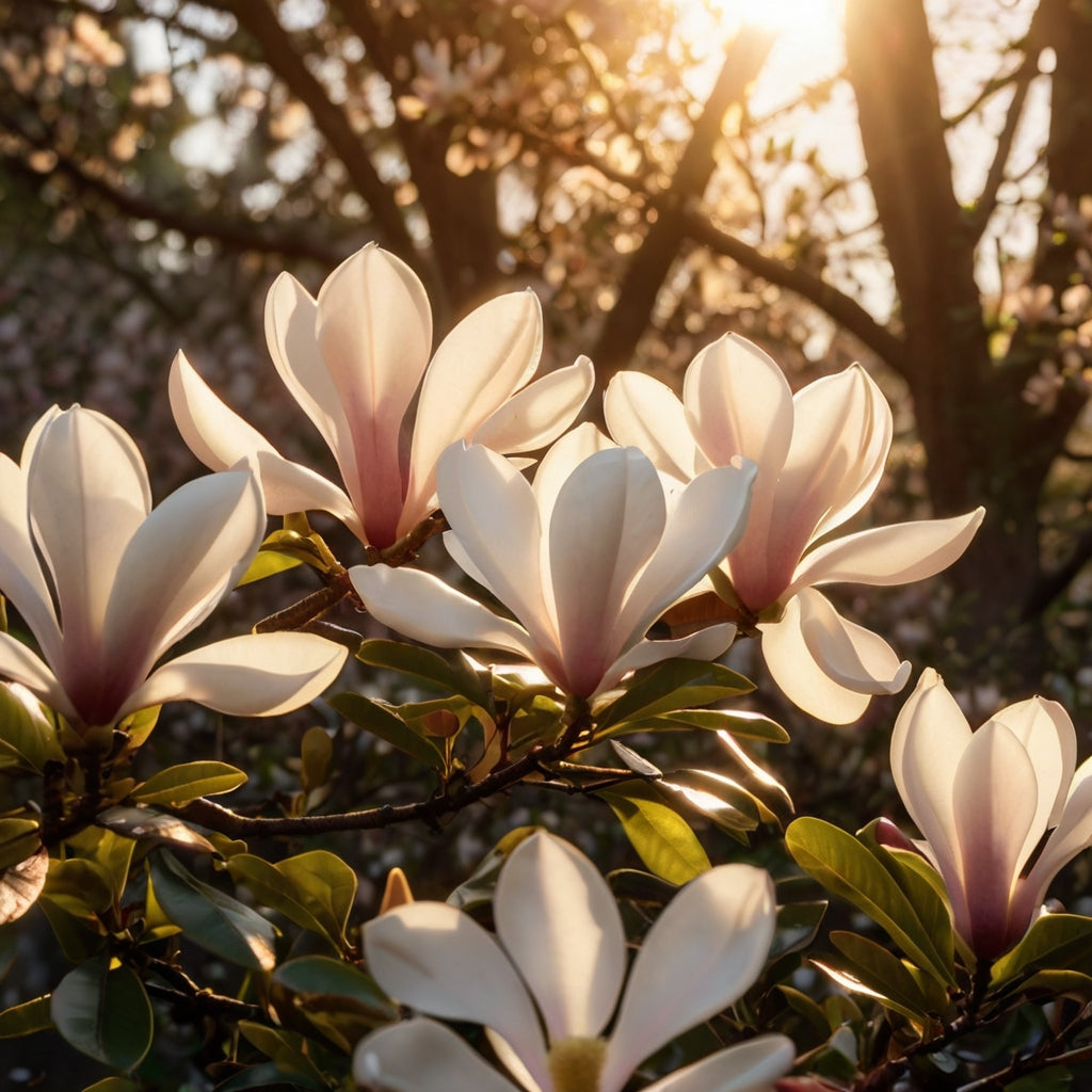 Horse in a Sunlit Meadow with Flowers
