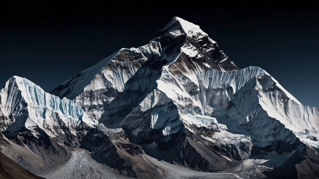 Mount Everest peak with dramatic clouds