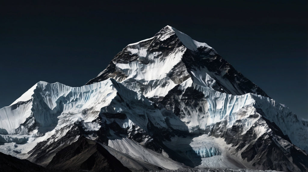 Mount Everest peak with dramatic clouds