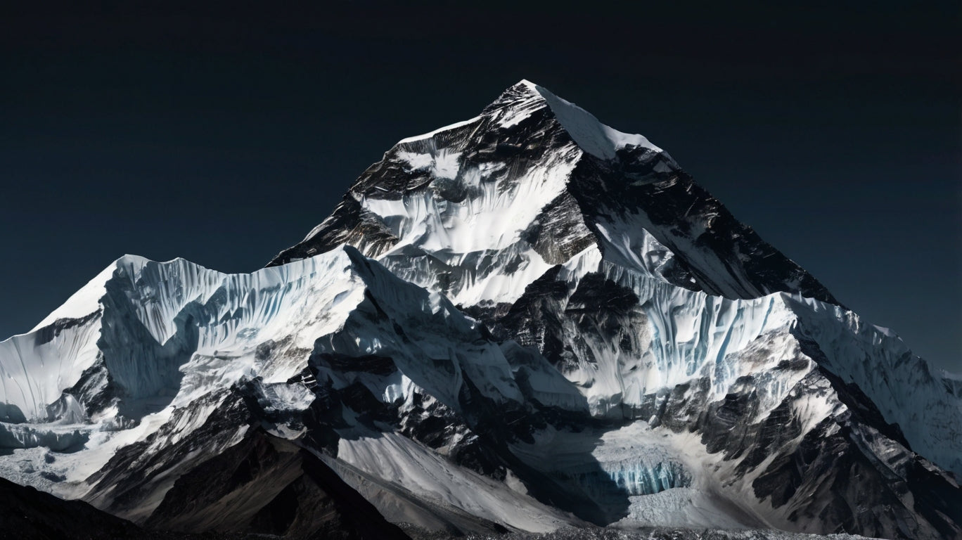 Mount Everest peak with dramatic clouds