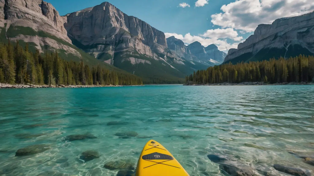 Paddleboarding Lake Canvas Print My Store