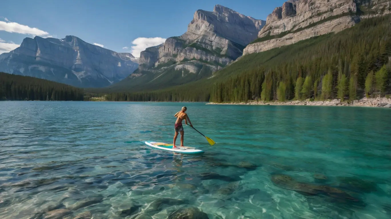 Paddleboarding Lake Canvas Print My Store