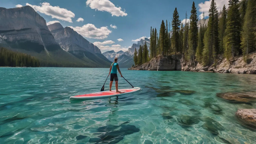 Paddleboarding Lake Canvas Print My Store