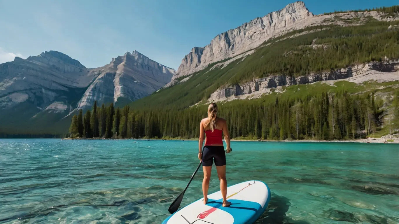 Paddleboarding Lake Canvas Print My Store