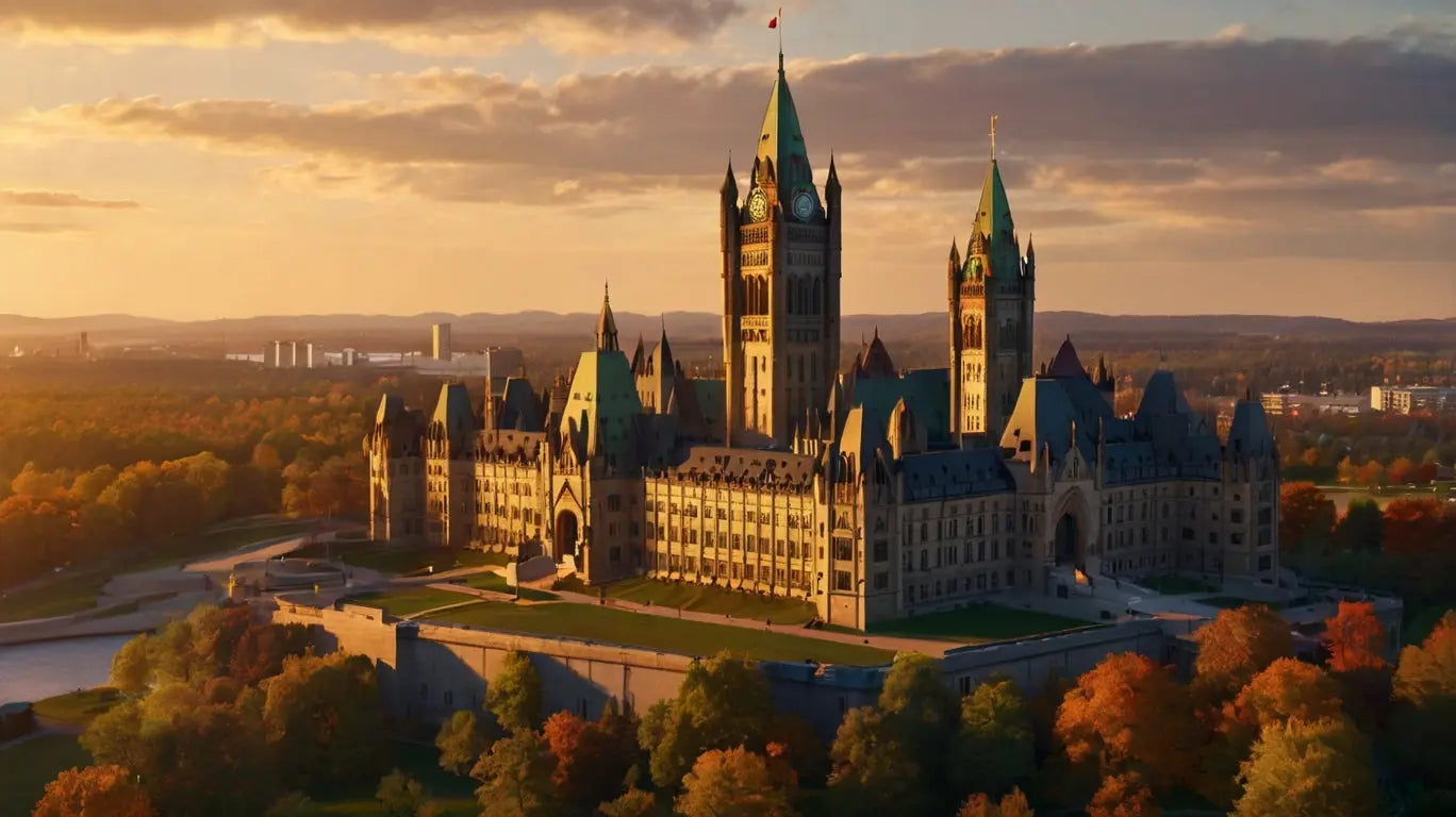 Parliament Building Sunset Canvas Print My Store