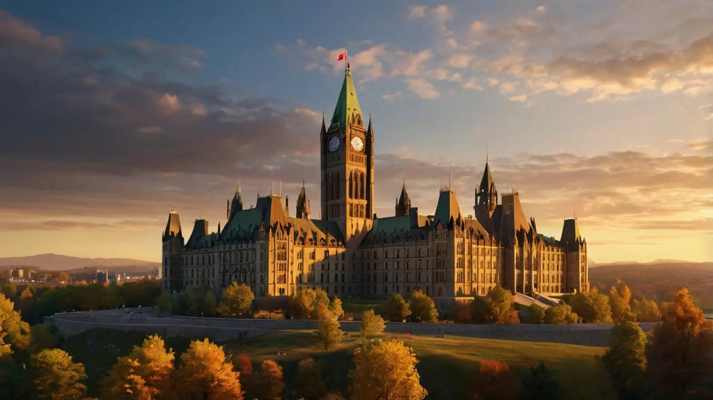 Parliament Building Sunset Canvas Print My Store