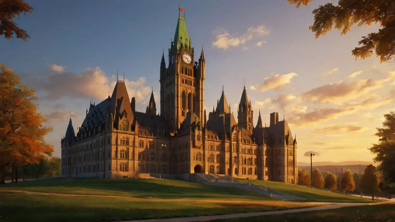 Parliament Building Sunset Canvas Print My Store