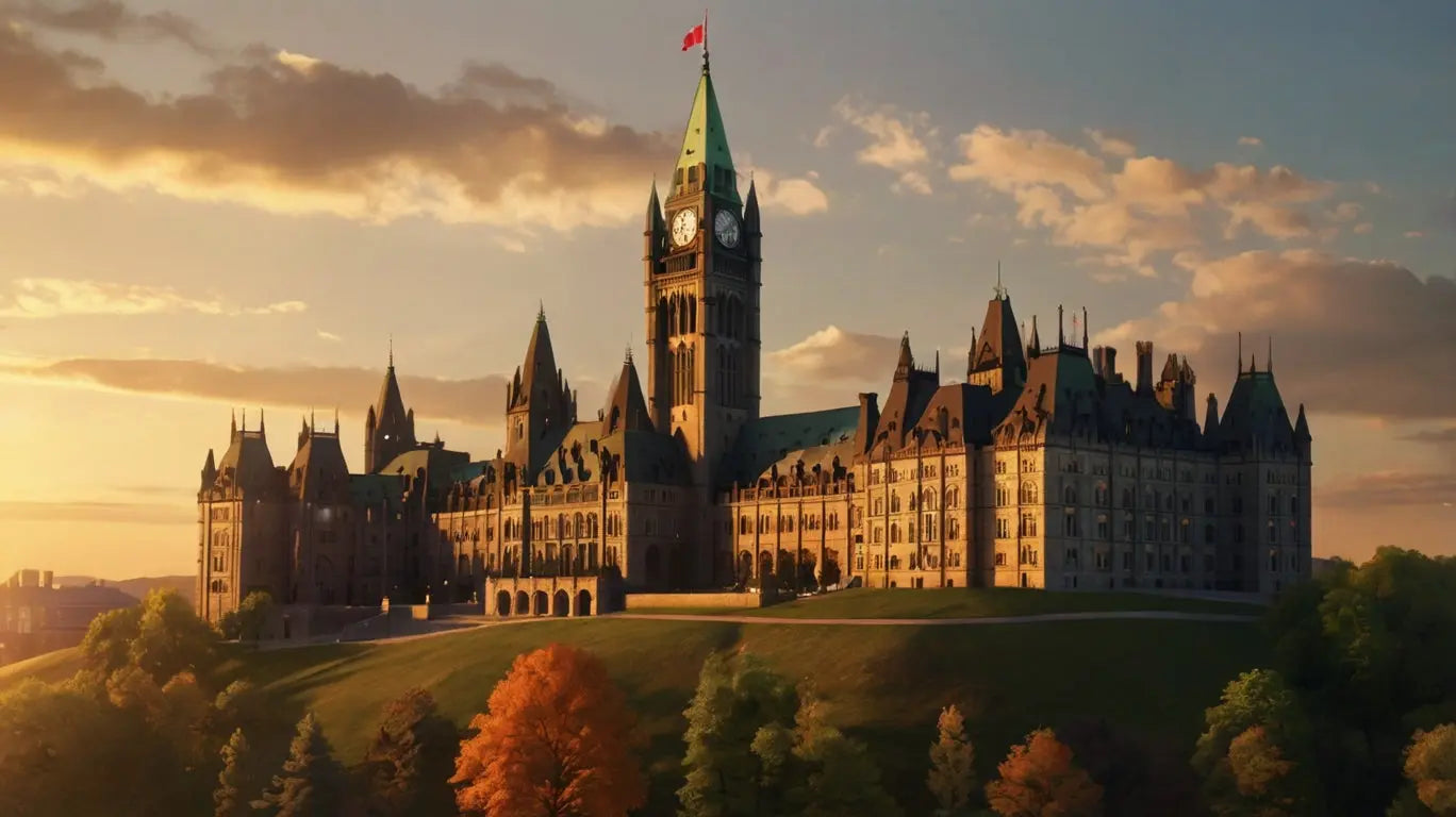 Parliament Building Sunset Canvas Print My Store