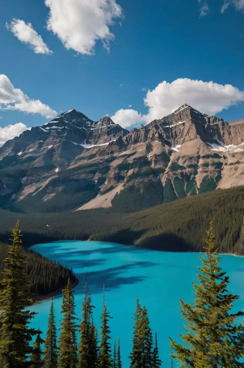 Turquoise Mountain Lake Wall Art – Scenic Canadian Rockies Landscape Print My Store