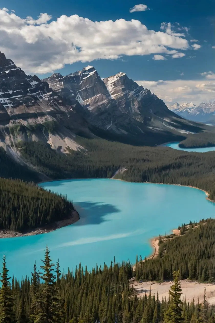 Turquoise Mountain Lake Wall Art – Scenic Canadian Rockies Landscape Print My Store