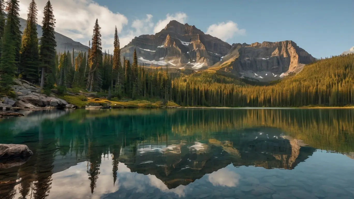 Canoe Mountain Lake Canvas Print My Store