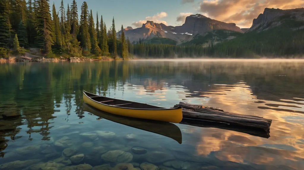 Canoe Mountain Lake Canvas Print My Store