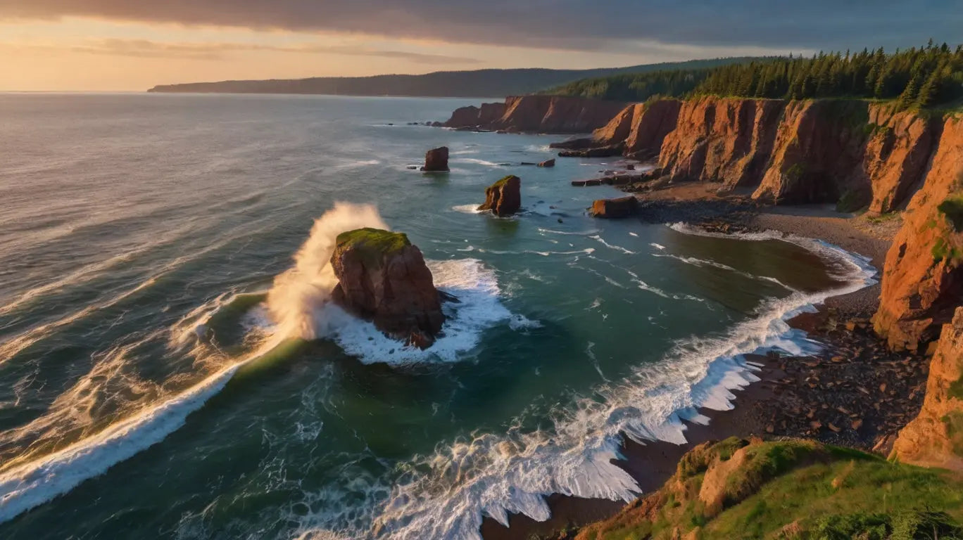 Coastal Cliffs Sunset Canvas Print My Store