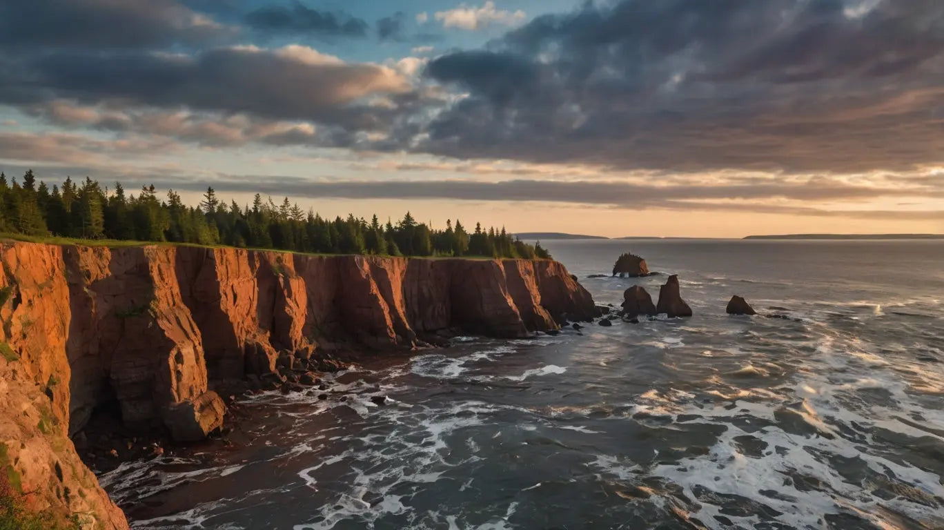 Coastal Cliffs Sunset Canvas Print My Store
