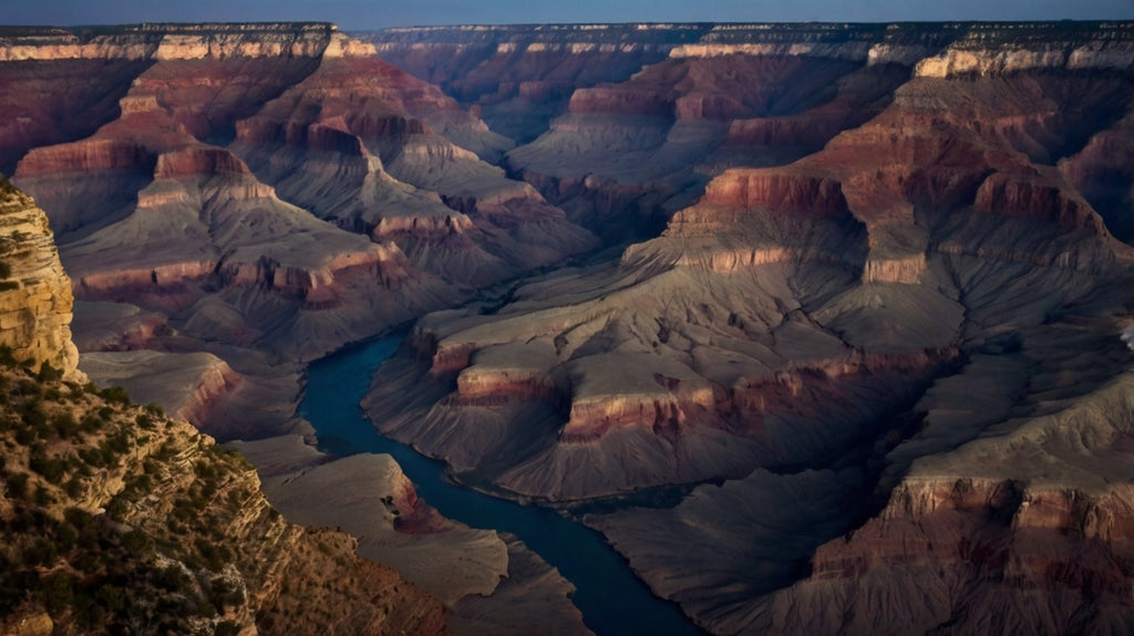 Dramatic Grand Canyon with storm light rays