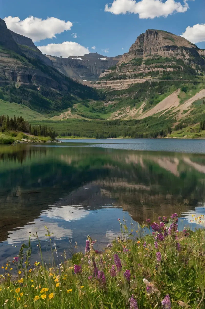 Serene Mountain Lake Poster - Vibrant Landscape Decor My Store