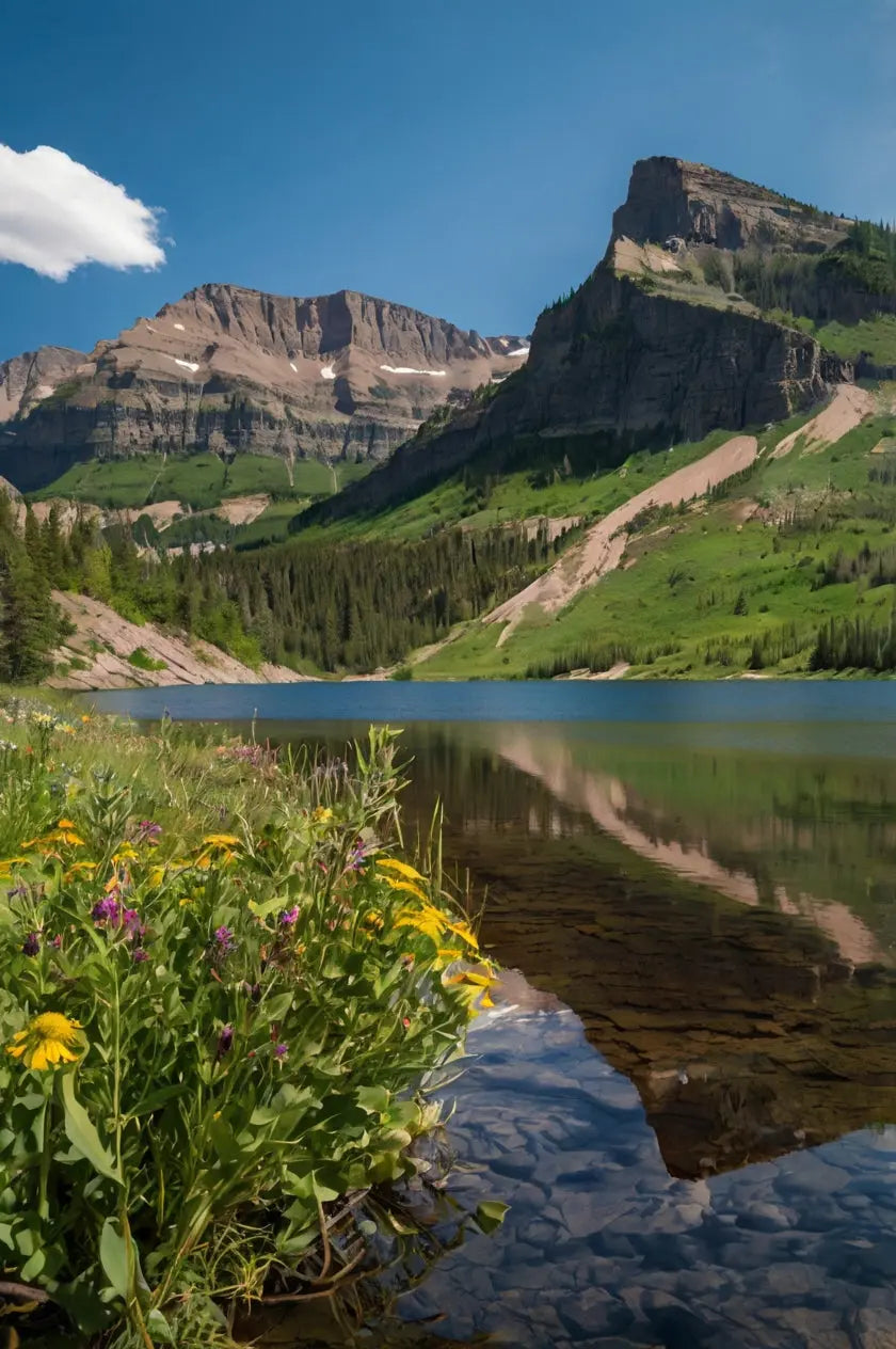 Serene Mountain Lake Poster - Vibrant Landscape Decor My Store