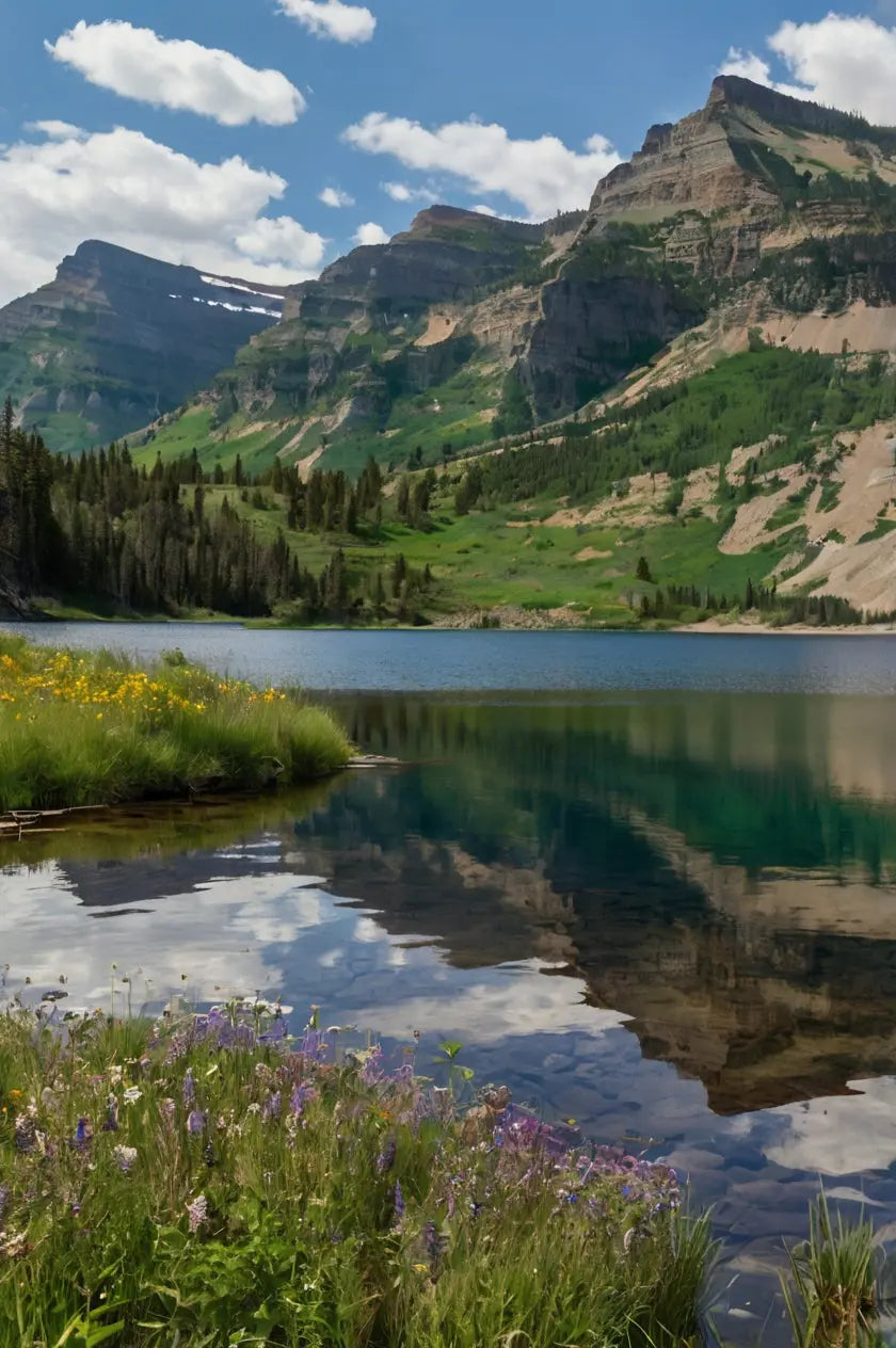 Serene Mountain Lake Poster - Vibrant Landscape Decor My Store