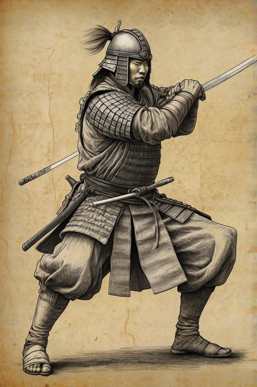 Traditional Samurai Warrior in Action Pose My Store
