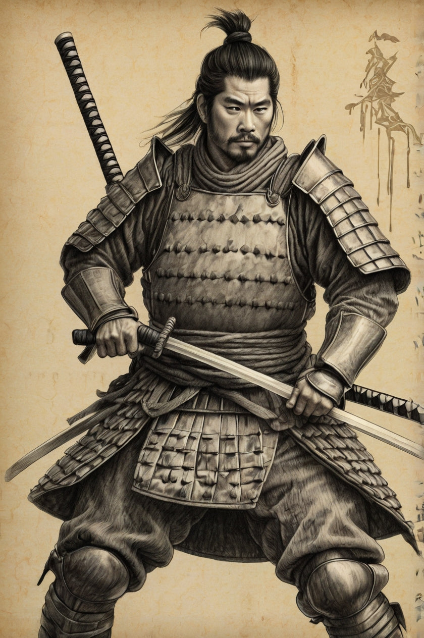 Traditional Samurai Warrior in Action Pose My Store