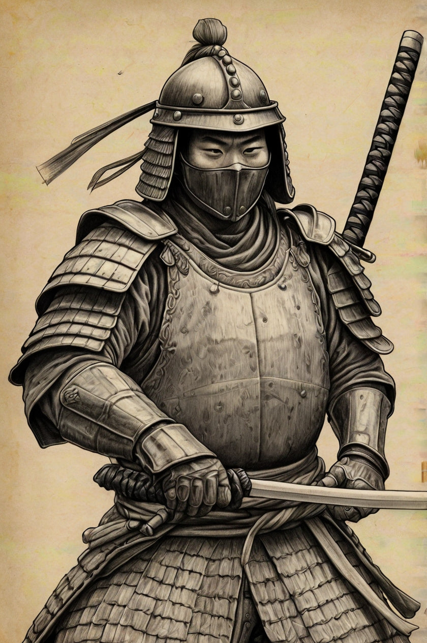 Traditional Samurai Warrior in Action Pose My Store