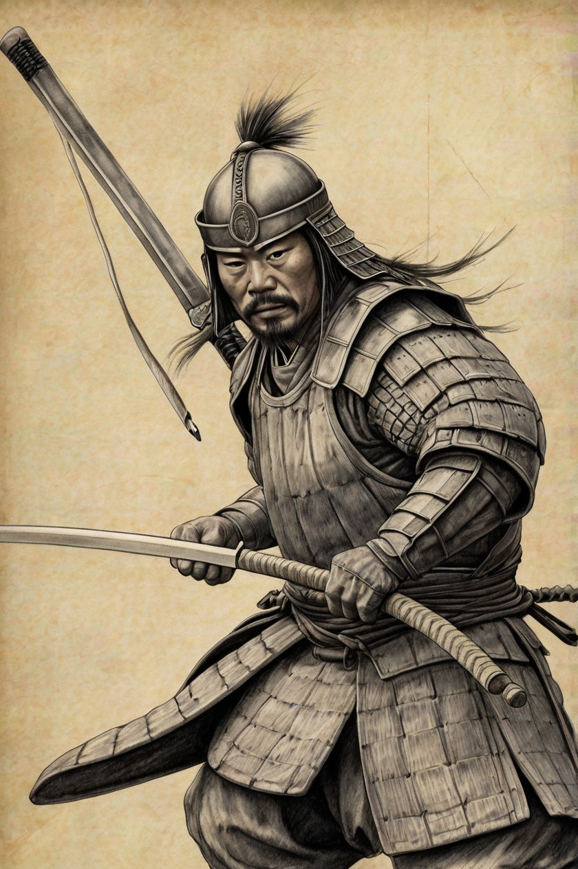 Traditional Samurai Warrior in Action Pose My Store