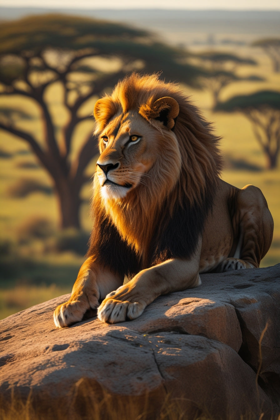 Kenya / Tanzania – African Lion on Savannah Rock