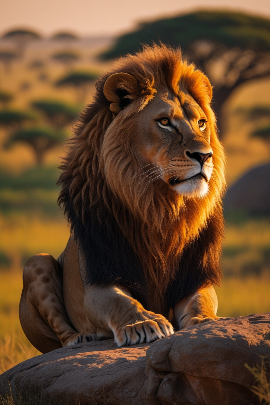 Kenya / Tanzania – African Lion on Savannah Rock